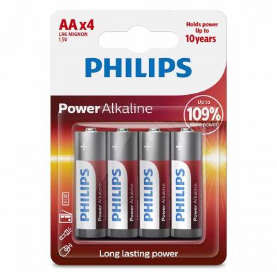 Philips Power Alkaline LR6P4B-10 ceruza elem  AA -LR6 1,5V, vastag Elektromos alkatrsz alkatrsz vsrls, rak